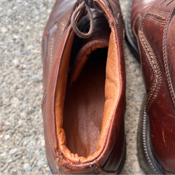 Johnston Murphy Vintage Welch Cut Round Toe Brown Leather Boots Men 9.5M - Picture 6 of 16